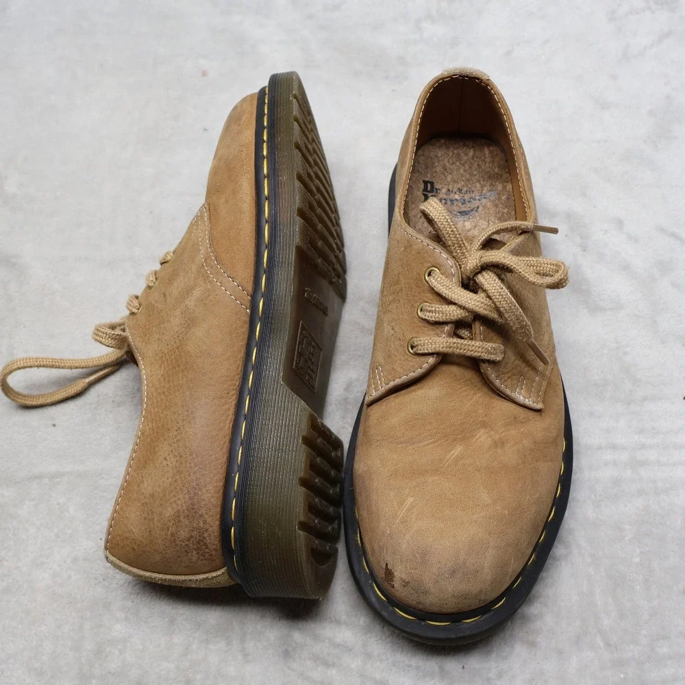 Dr. Martens Unisex 8M 9M Oxford Brown Tumbled Nubuck Leather Classic Lace-Up